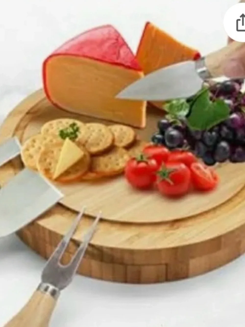 Sorrento 5-Piece Cheese Set with Wood Handles - Natural Wood